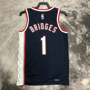 Maillot de Basket #1 Bridges Brooklyn Nets 2021-22 city Marine